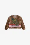 Roberto Cavalli Printed Sweatshirt In Light Brown