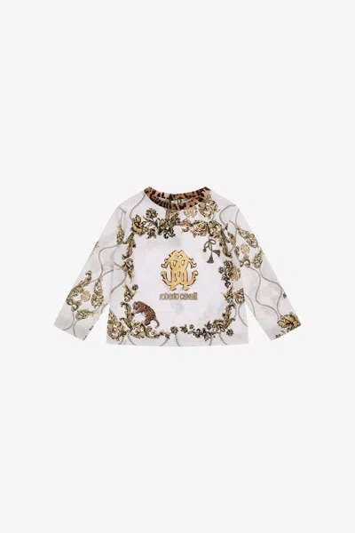 Roberto Cavalli Babies' Printed Sweatshirt In White