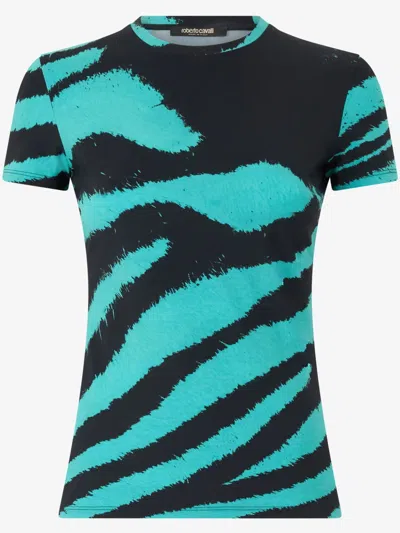 Roberto Cavalli Printed T-shirt In Black