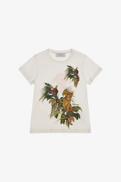 Roberto Cavalli Kids' Printed T-shirt In White