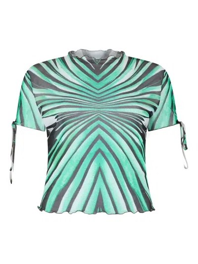 Roberto Cavalli Printed Top In Blue