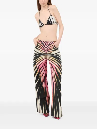 Roberto Cavalli Printed Trousers In Pink