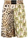Roberto Cavalli Weite Shorts Mit Print In Neutrals