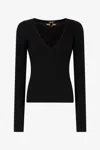 Roberto Cavalli Sweater With Snake Head Charm In Black