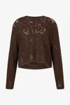 Roberto Cavalli Crochet-effect Sweater In Brown