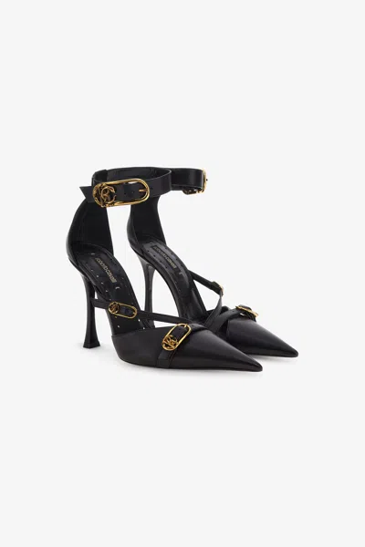 Roberto Cavalli Pump With Monogram Rc In Black
