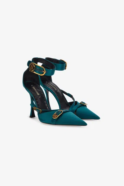 Roberto Cavalli Pump With Monogram Rc In Blue