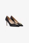 Roberto Cavalli Pumps With Monogram In Black