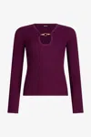 Roberto Cavalli Purple Lurex Sweater With Snake Detail In Purple