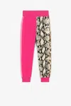Roberto Cavalli Python And Ocelot-print Sweatpants In Fuchsia