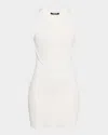 Roberto Cavalli Python Jacquard Stretch Viscose Knit Dress In Bianco