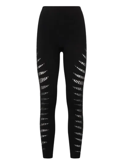 ROBERTO CAVALLI PYTHON-PATTERNED LEGGINGS