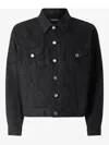 Roberto Cavalli Python-print Denim Jacket In Black