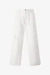 Roberto Cavalli Python-print Pants With Pockets In Ivory