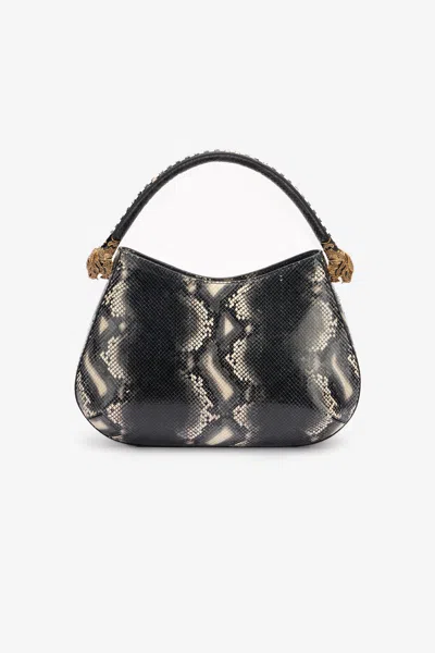 Roberto Cavalli Python-print Roar Bag In Black
