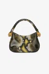 Roberto Cavalli Python-print Roar Bag In Dark Green