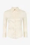 Roberto Cavalli Shirt With Python Print In Ivory