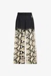 Roberto Cavalli Python-print Wide-leg Trousers In Light Brown