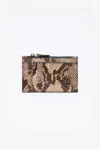 Roberto Cavalli Python Print Zipped Card Holder In Multi