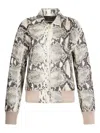 Roberto Cavalli Python-print Jacket In Neutral