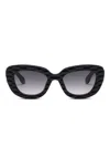 Roberto Cavalli Quilted Cat-eye Sunglasses In Black
