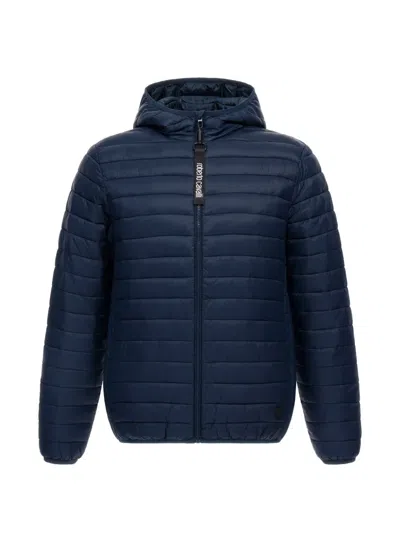 Roberto Cavalli Quilted Hooded Jacket In Blue