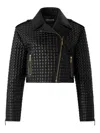 Roberto Cavalli Cropped Jacket With 3d Quilting Effect In Black