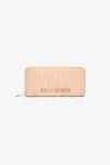 Roberto Cavalli Quilted Wallet With Logo In Light Brown