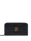 Roberto Cavalli Wallet With Monogram Rc And Zip In Black