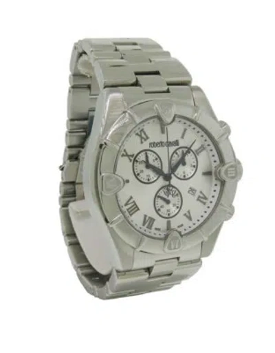 Pre-owned Roberto Cavalli R7253616015 Men's Round Analog Chronograph Date Roman Watch