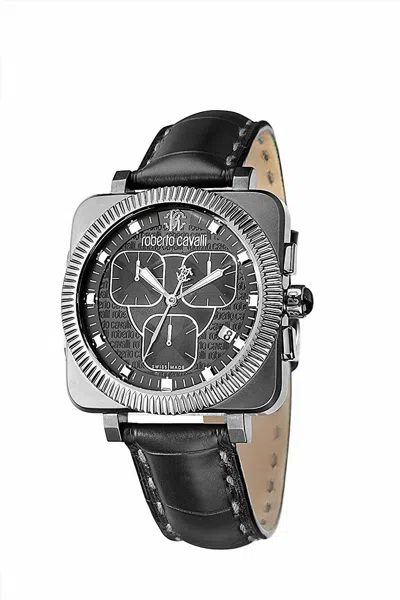 Pre-owned Roberto Cavalli R7271666025 Bohemienne Black Dial Chrono Mens Swiss Made Watch