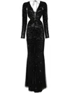 Roberto Cavalli Ray Of Gold Gown In Black