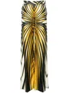 Roberto Cavalli Ray Of Gold Print Palazzo Pants In Yellow