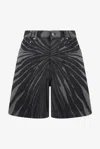 Roberto Cavalli Ray Of Gold Print Bermuda Shorts In Black