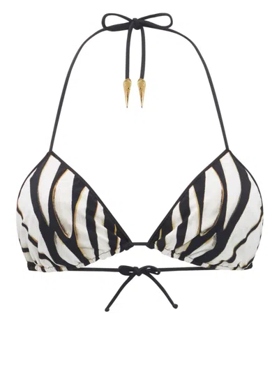 Roberto Cavalli Ray Of Gold-print Bikini Top