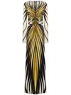 ROBERTO CAVALLI RAY OF GOLD PRINT MAXI DRESS