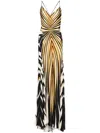 ROBERTO CAVALLI RAY OF GOLD-PRINT MAXI DRESS