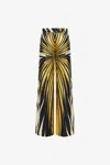 Roberto Cavalli Ray Of Gold Print Palazzo Pants In Gold