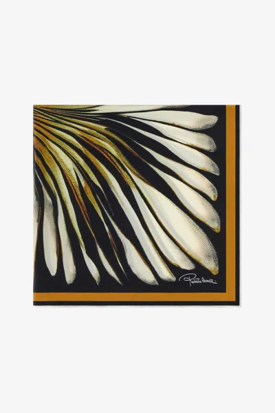 Roberto Cavalli Ray Of Gold Print Scarf In Multi