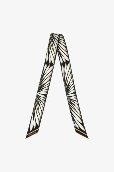 Roberto Cavalli Ray Of Gold Print Scarf In Multi