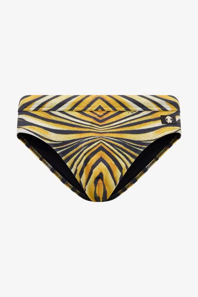 Roberto Cavalli Ray Of Gold Print Sea Brief In Multi