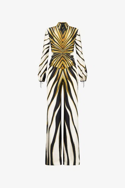 ROBERTO CAVALLI RAY OF GOLD DRUCK SEIDE JUMPSUIT