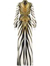 Roberto Cavalli Ray Of Gold Print Silk Jumpsuit In Neutrals