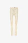 Roberto Cavalli Ray Of Gold Print Skinny Cotton Trousers In Ivory