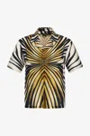Roberto Cavalli Ray Of Gold Print T-shirt In Gold