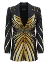Roberto Cavalli Einreiher-blazer Mit Ray Of Gold-druck In Gold