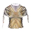 Roberto Cavalli Ray Of Gold Printed Tulle Top In Yellow
