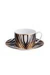 Roberto Cavalli Ray Of Gold2 Tea Cups In Gift Box In Gold