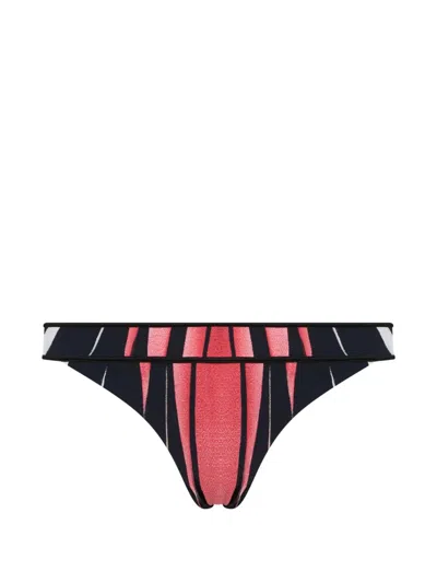 Roberto Cavalli Ray Of Paradise Graphic-print Bikini Bottoms In Black