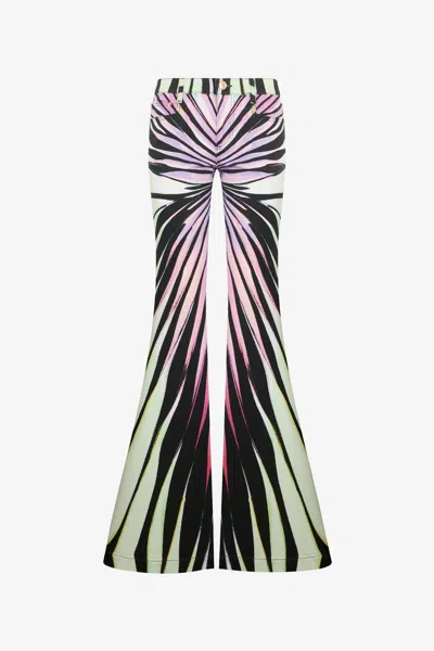 Roberto Cavalli Ray Of Paradise Print Flared Jeans In Multi